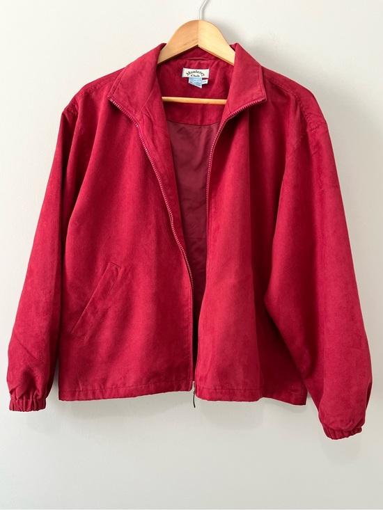 Monterey Club Other - VTG 90's Monterey Club Red Faux Suede Golf Jacket Full Zip Velvet Feel Mens M